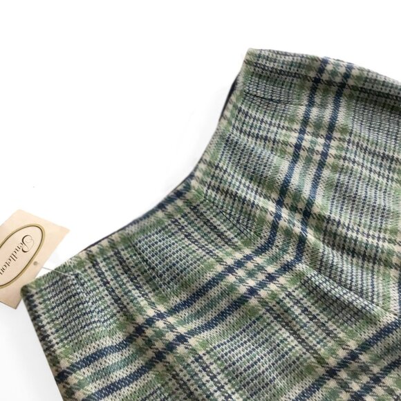 Pendleton Vintage 90s Green, Blue Stripes & Light Grey Plaid Wool Pants Trousers - Picture 5 of 12